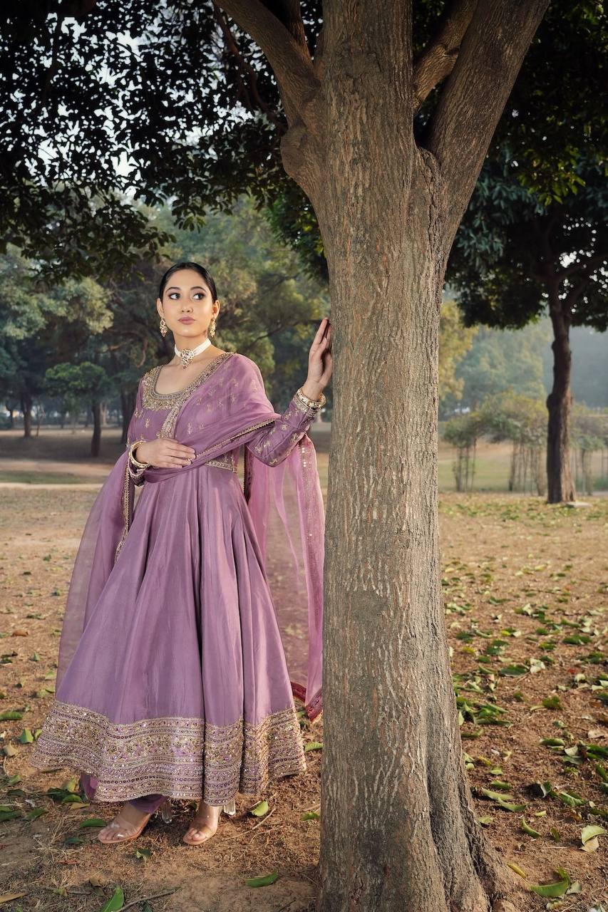 Embroidered Anarkali Suit with Dupatta KFZ-414