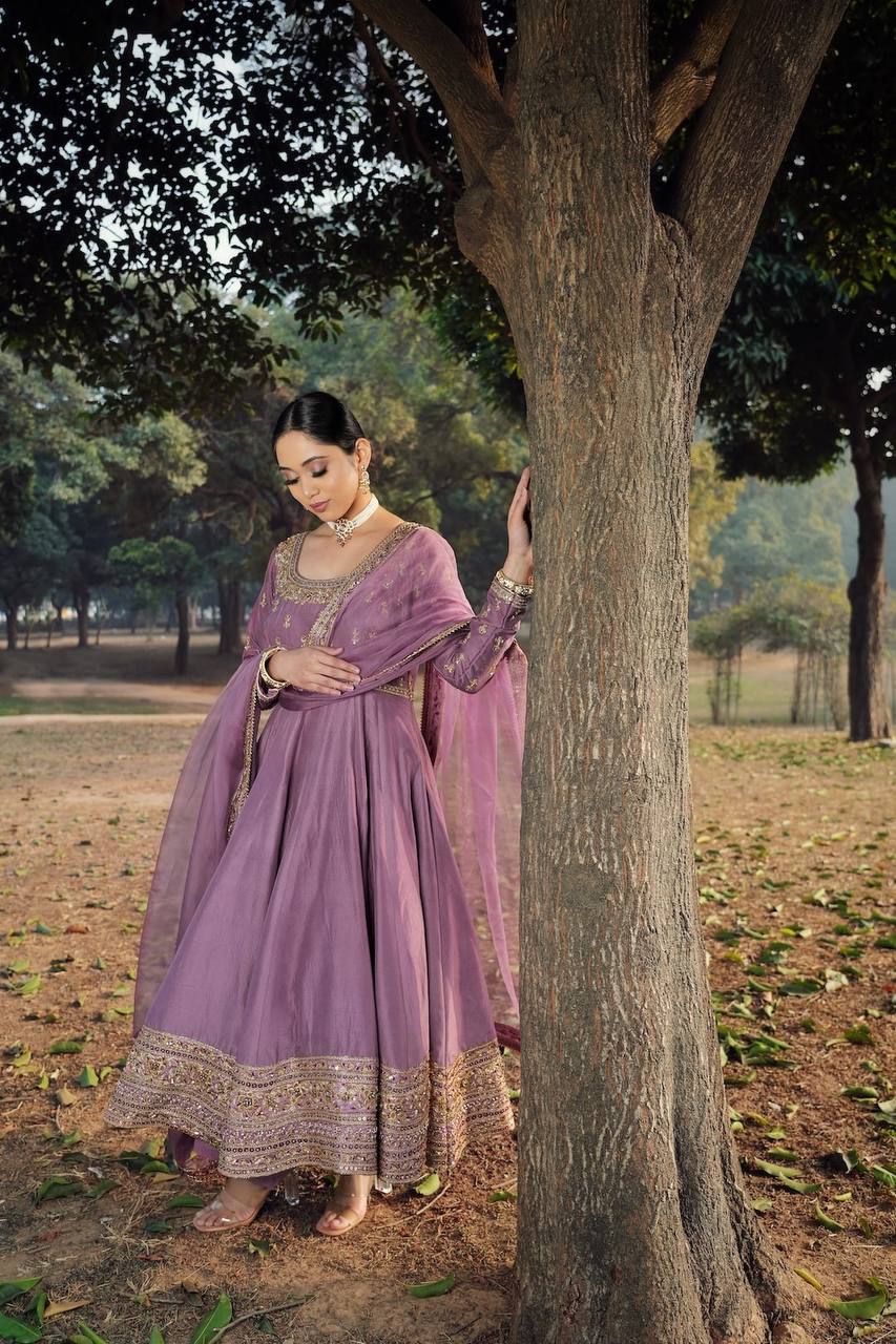 Embroidered Anarkali Suit with Dupatta KFZ-414