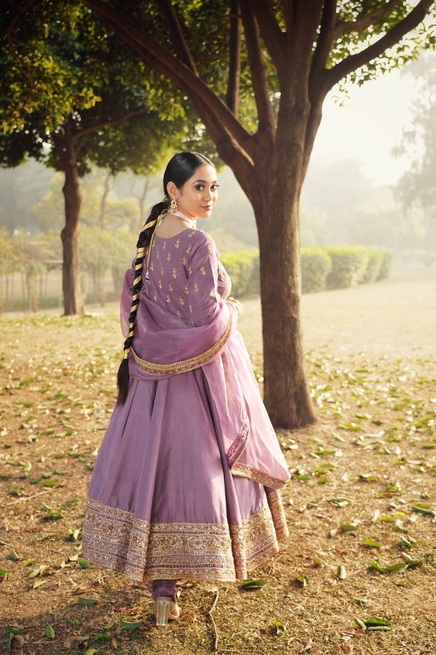 Embroidered Anarkali Suit with Dupatta KFZ-414