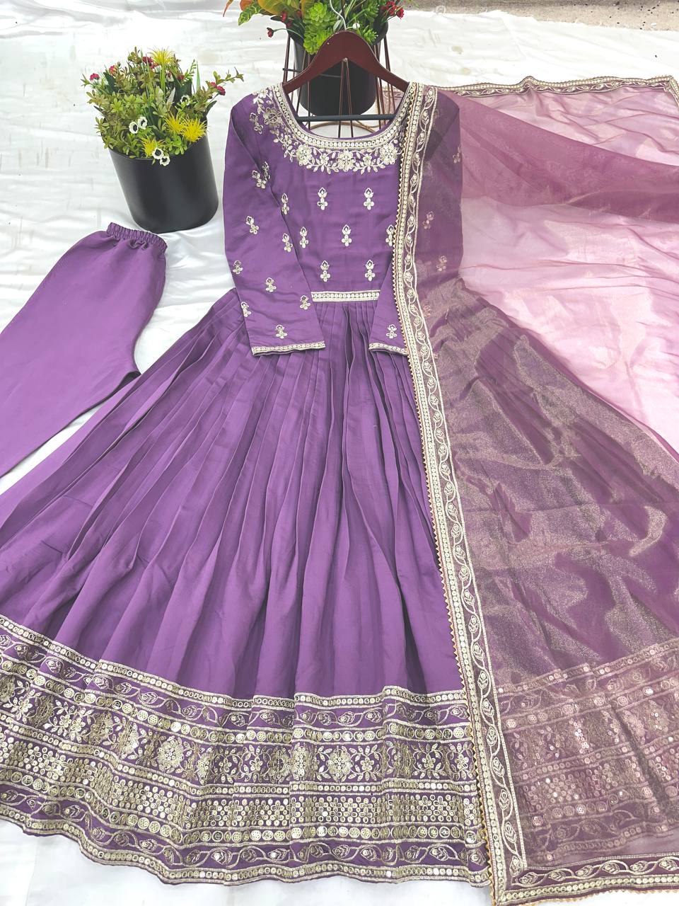 Embroidered Anarkali Suit with Dupatta KFZ-414