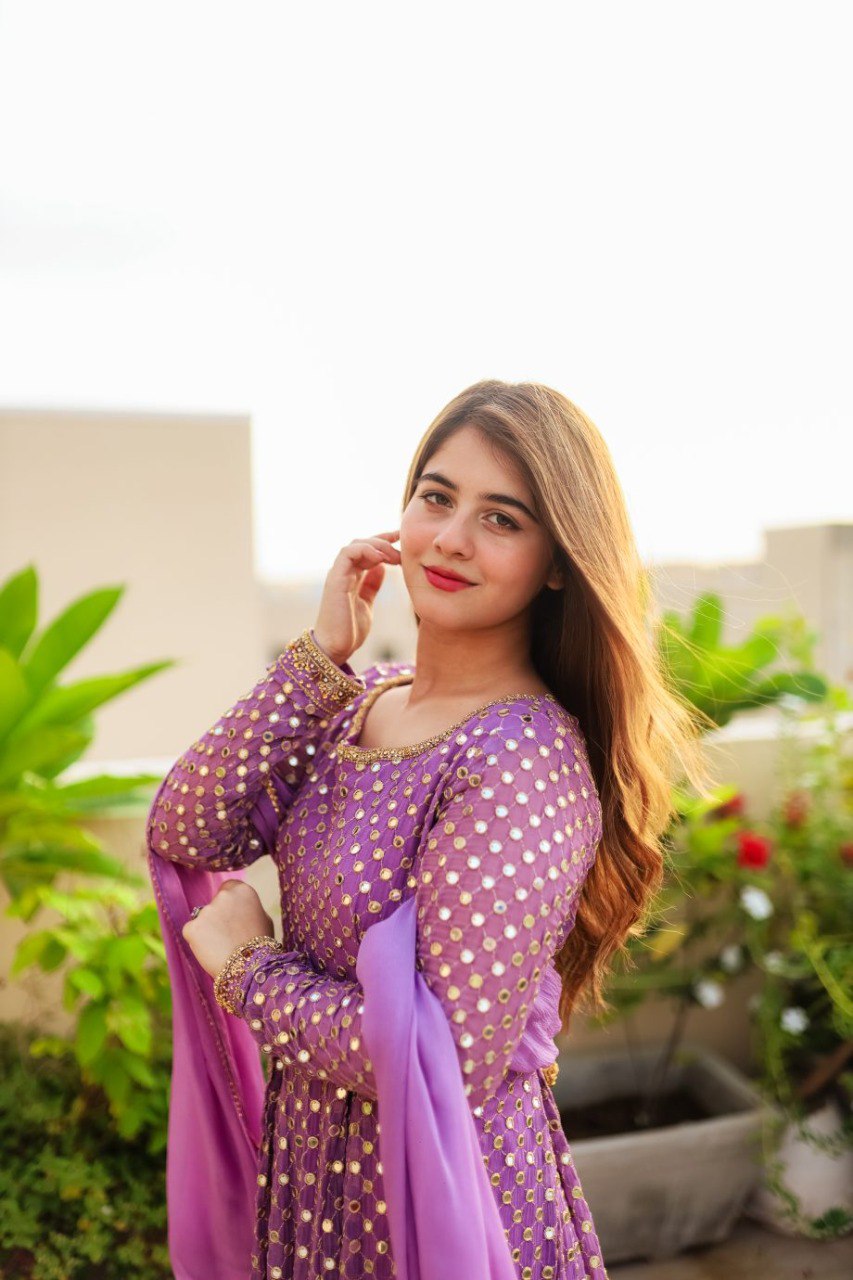 Purpel color embroidery anarkali gown foe women KF-145