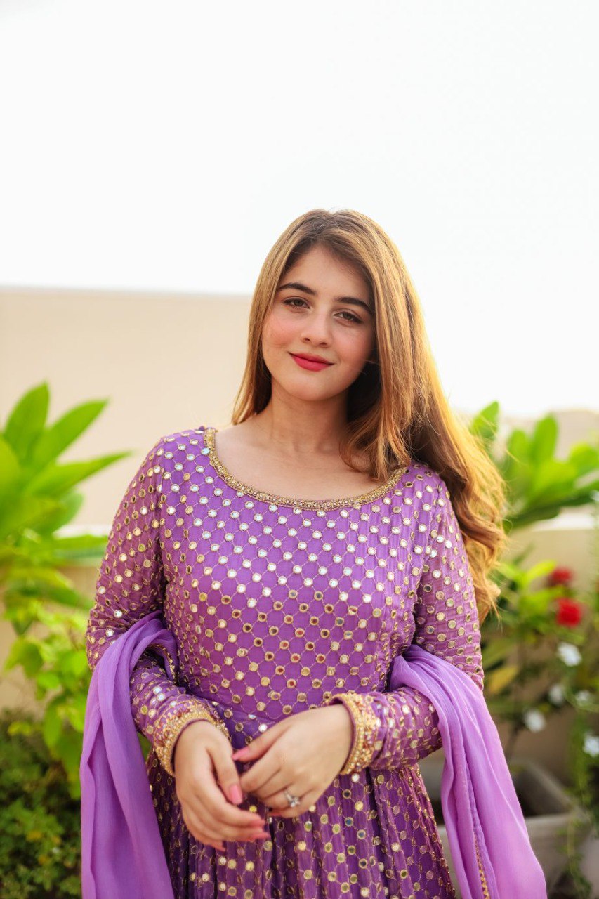 Purpel color embroidery anarkali gown foe women KF-145